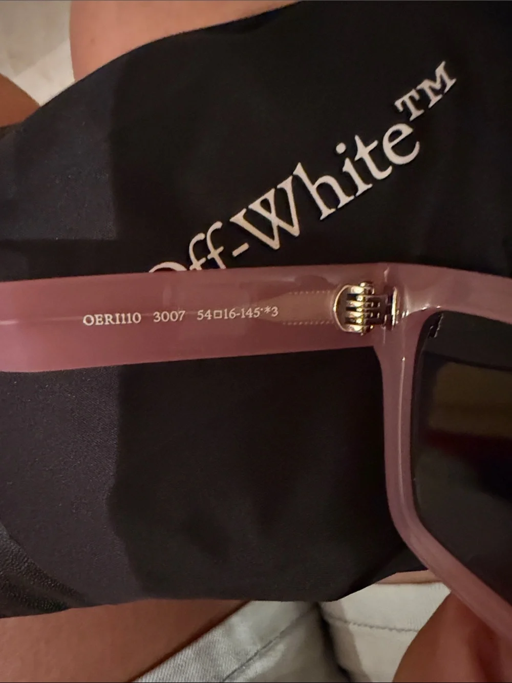 Off-White Pastel Pink Cat-Eye Sunglasses with Dark Lenses